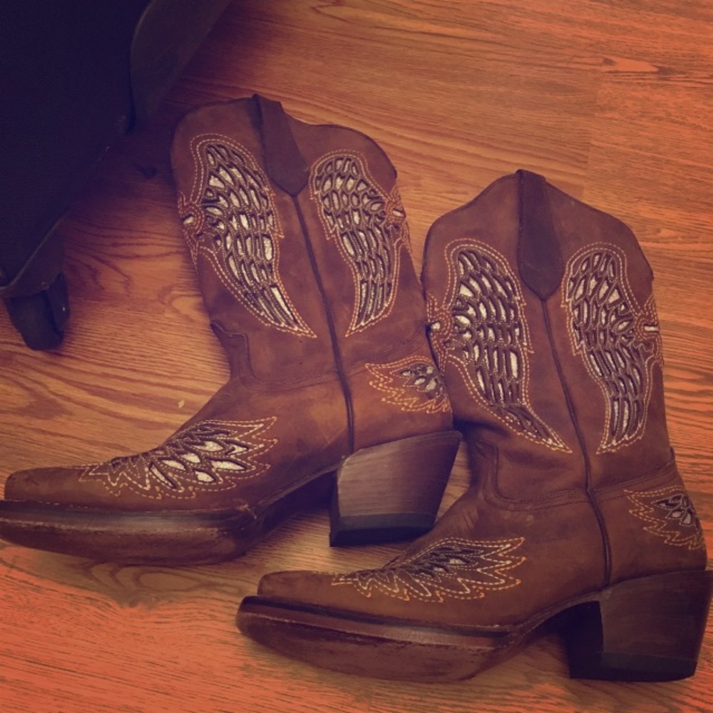 Leather cowboy boots